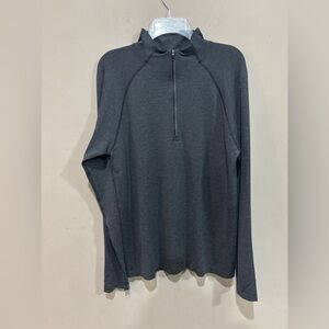 Lululemon Metal Vent Tech Midweight Half Zip Mens Large Graphite Grey Black